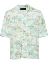 Amiri Printed Short-sleeved Shirt In Green