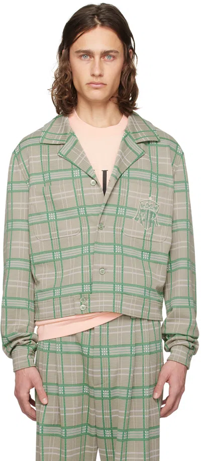 Amiri Green Plaid Jacket In Green Multi