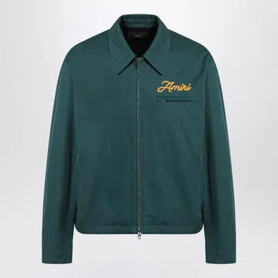 Amiri Green Zipped Jacket With Logo Men