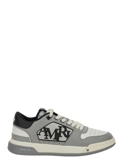 Amiri Grey Classic Low Sneakers With Maxi Logo On The Side And Logo Patch On The Tongue In Leather Man In Gray