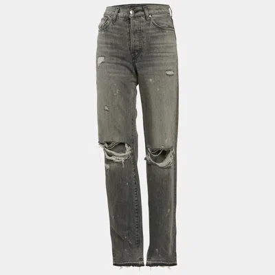 Pre-owned Amiri Grey Denim Ripped Jeans M Waist 26"