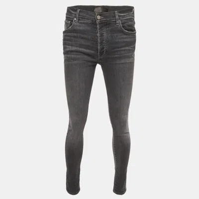 Pre-owned Amiri Grey Distressed Denim Skinny Jeans M/waist 32" In Gray
