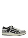 Amiri Skel Top Low Grey Sneakers With Logo Patch On Thetongue And Contrasting Details On The Side In Leath In Gray