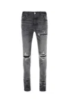 Amiri Stretch Denim Jeans Distressed Detailing In Black