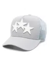 AMIRI GREY THREE STAR COTTON TRUCKER HAT