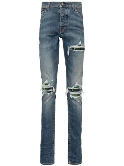 Amiri Blue Mx1 Distressed Skinny Jeans