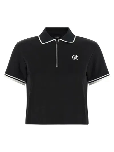 Amiri Half-zip Cotton Blend Polo Shirt In Black