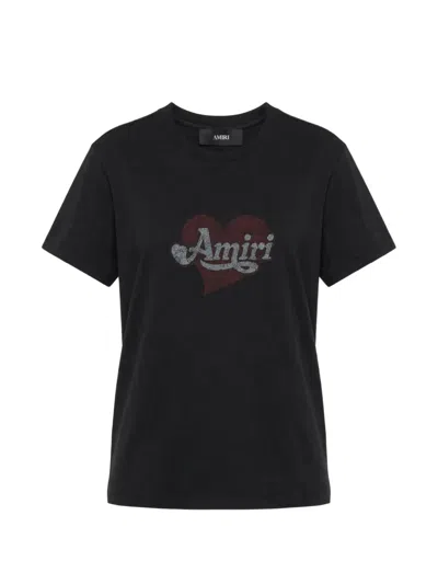 Amiri Heart Tee T-shirt In Black