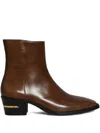 Amiri Heel-detail Leather Ankle Boots In Brown
