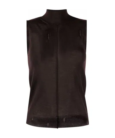 Amiri High Neck Cashmere Vest In Black