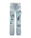 Amiri Patchwork Bandana Carpenter Straight Jean In Gray