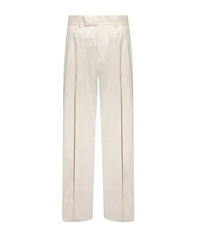 Amiri High-waist Wide-leg Trousers In White