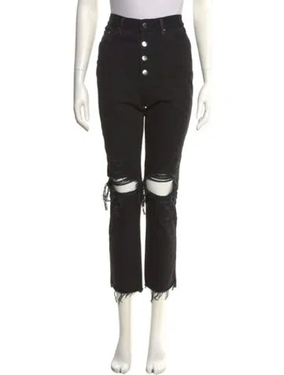 Pre-owned Amiri High-rise Straight Leg Jeans In Black