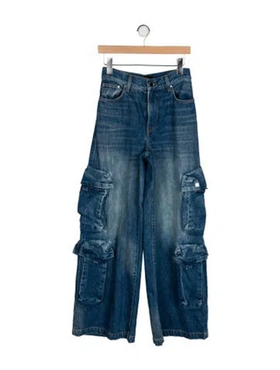 Pre-owned Amiri High-rise Wide Leg Jeans In Blue