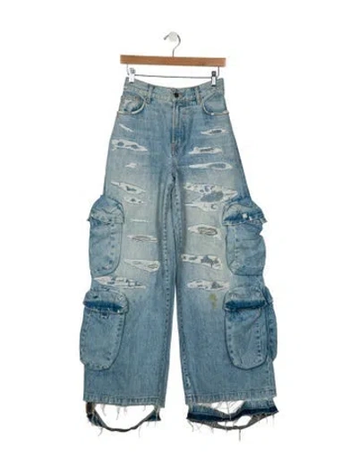 Pre-owned Amiri High-rise Wide Leg Jeans In Blue