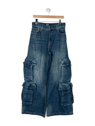 Pre-owned Amiri High-rise Wide Leg Jeans In Blue