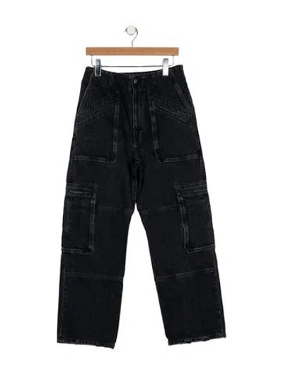 Pre-owned Amiri High-rise Wide Leg Jeans In Gray