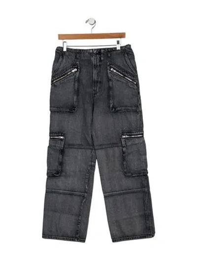 Pre-owned Amiri High-rise Wide Leg Jeans In Gray
