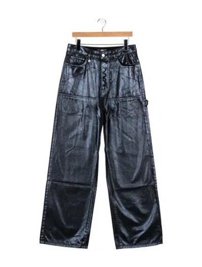 Pre-owned Amiri High-rise Wide Leg Jeans W/ Tags In Blue/metallic