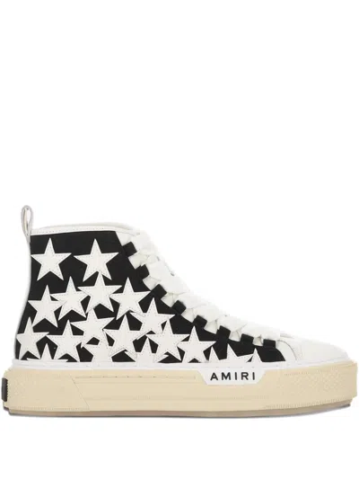 Amiri High Top Court Sneakers Star Detailing In White