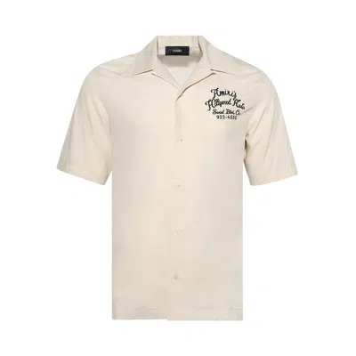 Pre-owned Amiri Hollywood Auto Bowling Shirt 'alabaster' | White | Men's Size S