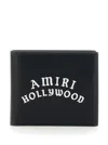 Amiri Bi-fold Wallwt With Logo Lettering On The Front In Leather Man In Black