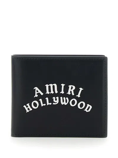 AMIRI BI-FOLD WALLWT WITH LOGO LETTERING ON THE FRONT IN LEATHER MAN