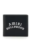Amiri Bi-fold Wallwt With Logo Lettering On The Front In Leather Man In Black