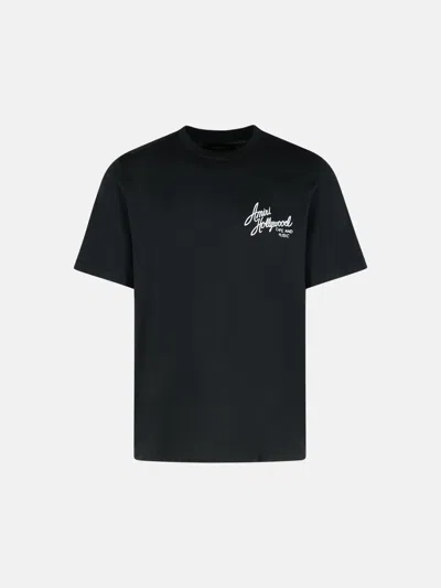 Amiri 'hollywood' Black Cotton T-shirt