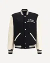 Amiri Mens Hollywood Embroidered-text Wool-leather Blend Bomber Jacket Black Xl In Black