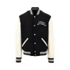 Amiri Tailored Black Wool Blend Varsity Jacket With Embroidered Details