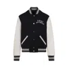 Amiri Tailored Black Wool Blend Varsity Jacket With Embroidered Details