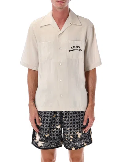 Amiri Hollywood Bowling Shirt Camp Collar In Neutral