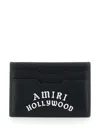 Amiri Black Card Holder With Logo Lettering On The Front And Embossed Logo On The Rear In Leather Man In Black