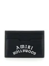 Amiri Black Card Holder With Logo Lettering On The Front And Embossed Logo On The Rear In Leather Man In Black
