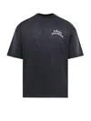 Amiri Black Crewneck T-shirt With Logo Lettering On Front And Rear