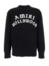 Amiri Black Sweater With Maxi Logo Lettering On The Front In Black