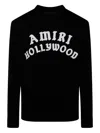 Amiri Black Sweater With Maxi Logo Lettering On The Front In Black