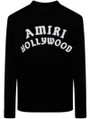 Amiri Black Sweater With Maxi Logo Lettering On The Front In Black