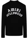 Amiri Black Sweater With Maxi Logo Lettering On The Front