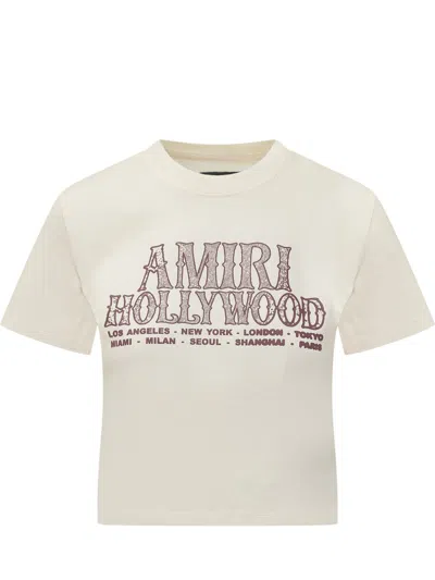 Amiri Hollywood Crop T-shirt In Multi
