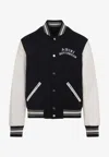 Amiri Tailored Black Wool Blend Varsity Jacket With Embroidered Details