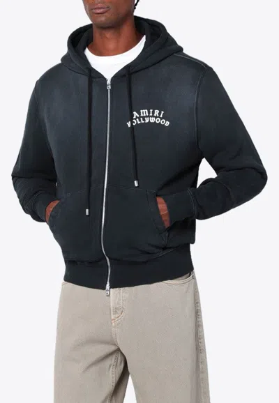 AMIRI HOLLYWOOD FADED ZIP-UP HOODIE