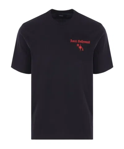 Amiri Hollywood Gothic Crewneck T-shirt In Black