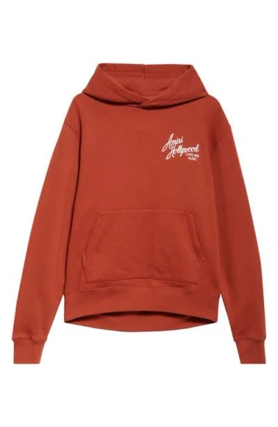Amiri Hollywood Hoodie In Burnt Orange