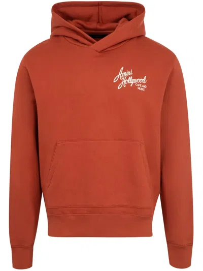 Amiri Hollywood Hoodie In Burnt Orange