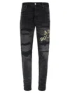 Amiri Hollywood Repaired Jean Distressed Skinny Jeans In Black