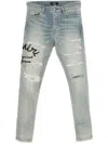 Amiri Hollywood Thrasher Skinny Jeans In Blue