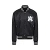 Amiri 'ma Hollywood' Black Bomber Jacket With Logo Print On The Front And Maxi Logo Print On The Rear In Black