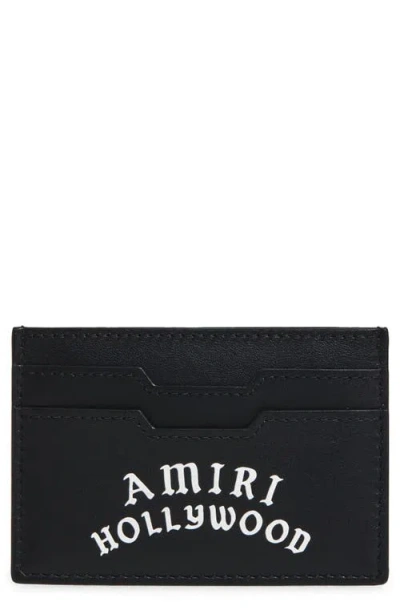 Amiri Hollywood Leather Card Holder In Black